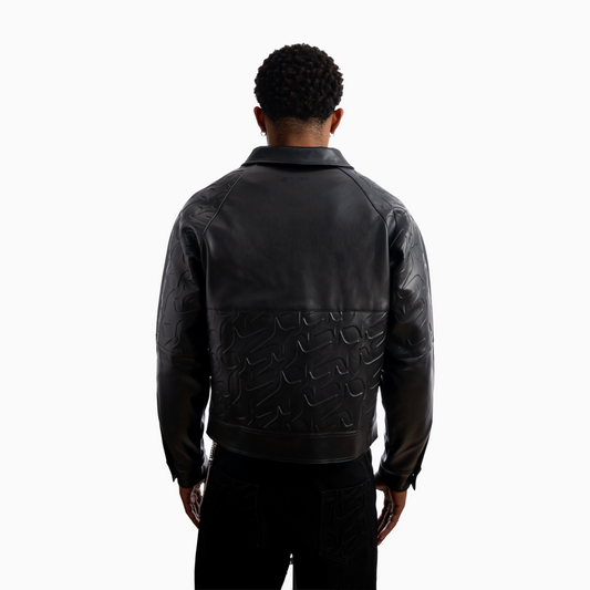 Leather Jacket Monogram - Black & Moissanite