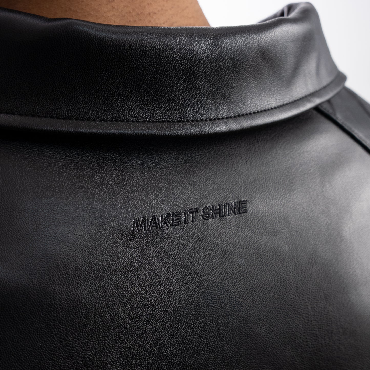 Leather Jacket Monogram - Black & Moissanite