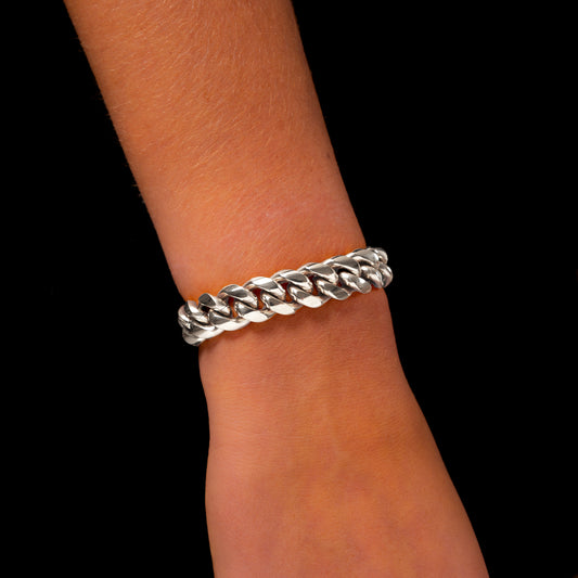 Bracelet Cuban link 12 mm argenté