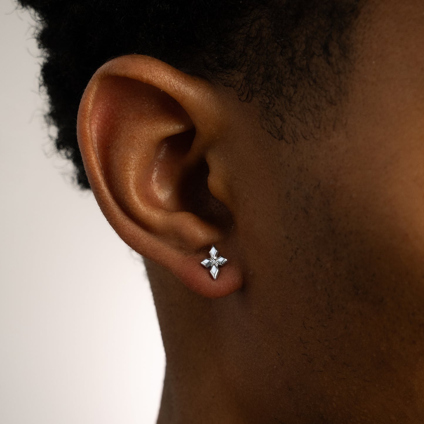 Crossed Star Studs - Silver