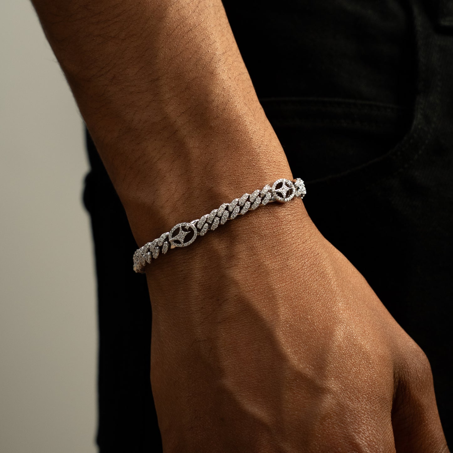 Signature Iced Cuban link Bracelet 5 mm Silver