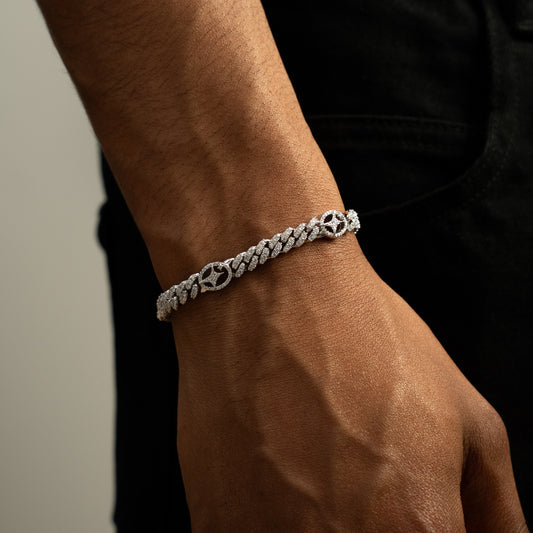 Signature Iced Cuban link Bracelet 5 mm Silver