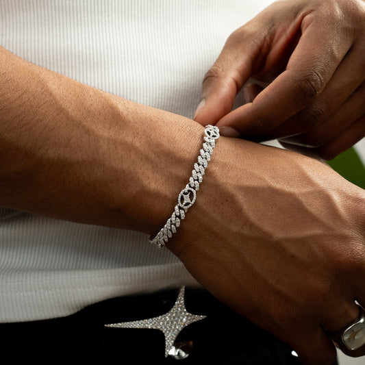Signature Iced Cuban link Bracelet 5 mm Silver