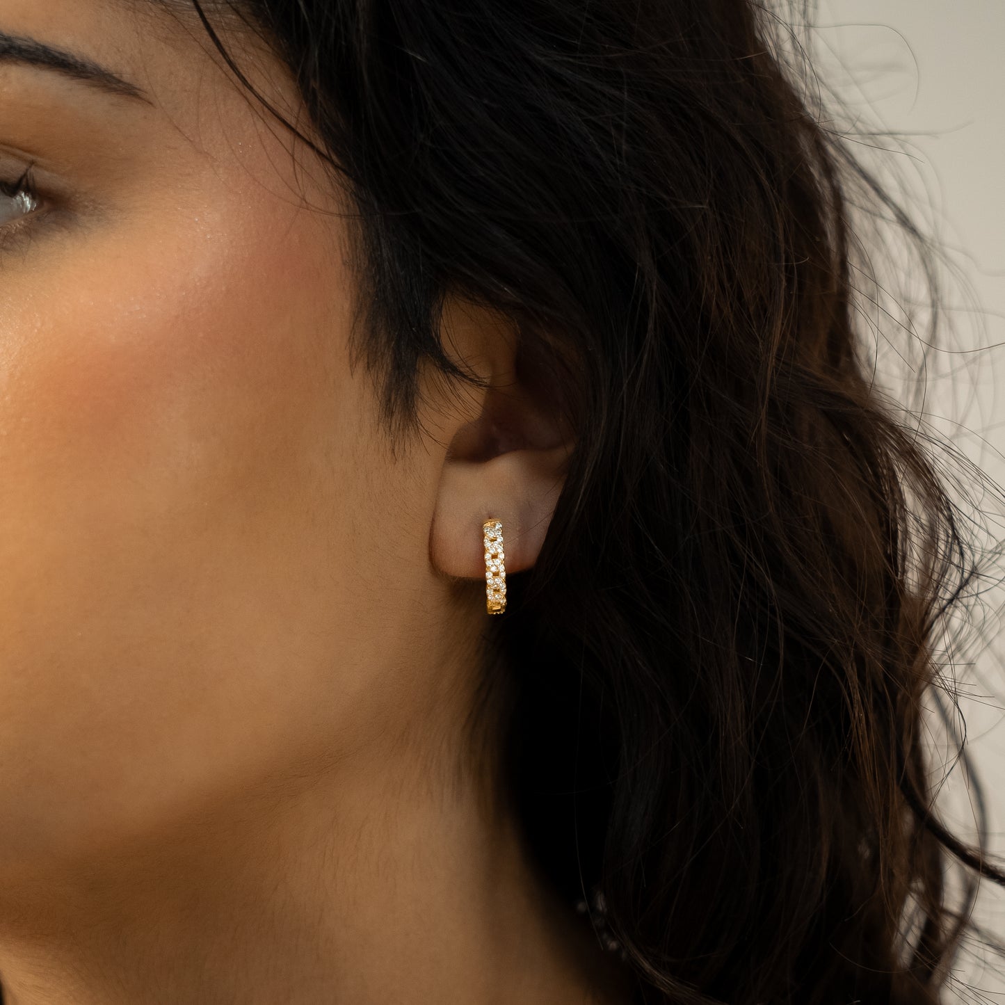 Iced Cuban Link Earrings Gold