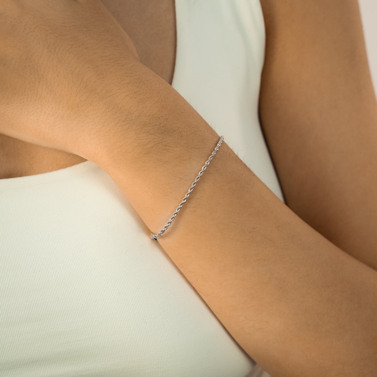 Rope bracelet 2 mm silver