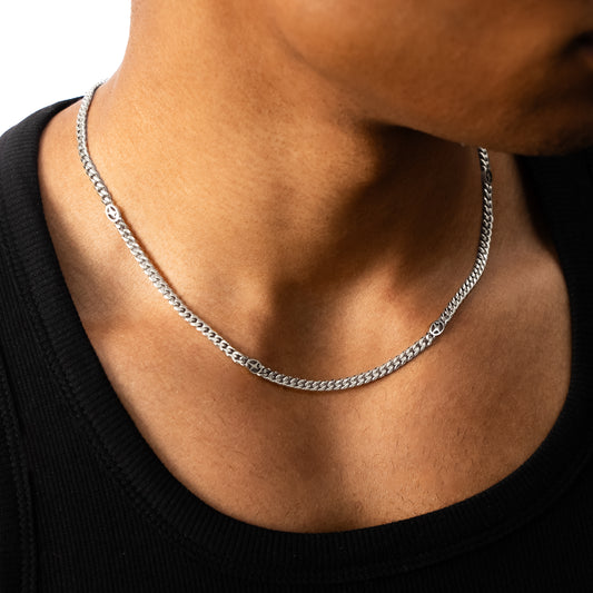 Chaîne Cuban link 4 mm Signature Argentée