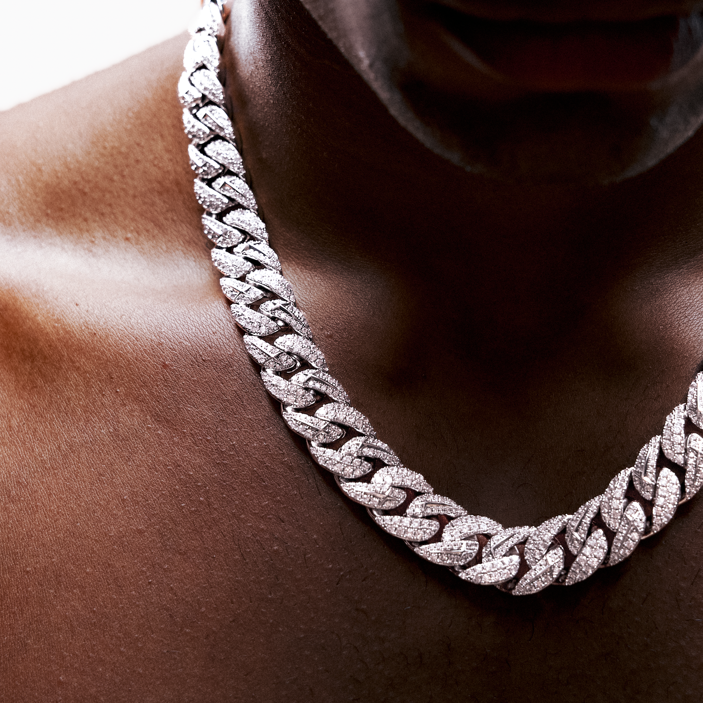 Chaîne Iced Icon Cuban link 15mm Argentée