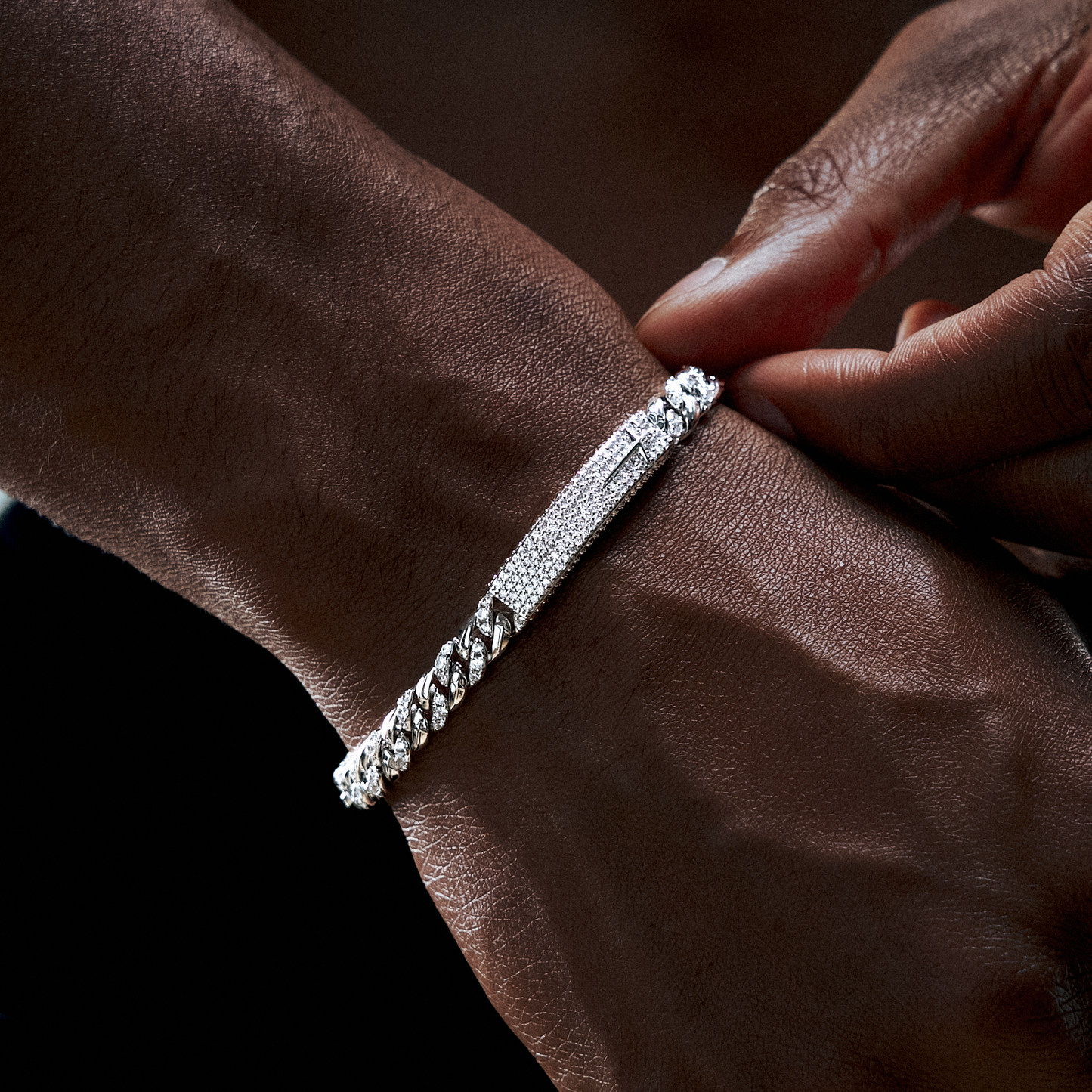 Iced Icon Cuban Link Plate Bracelet 6mm 1/2 Silver