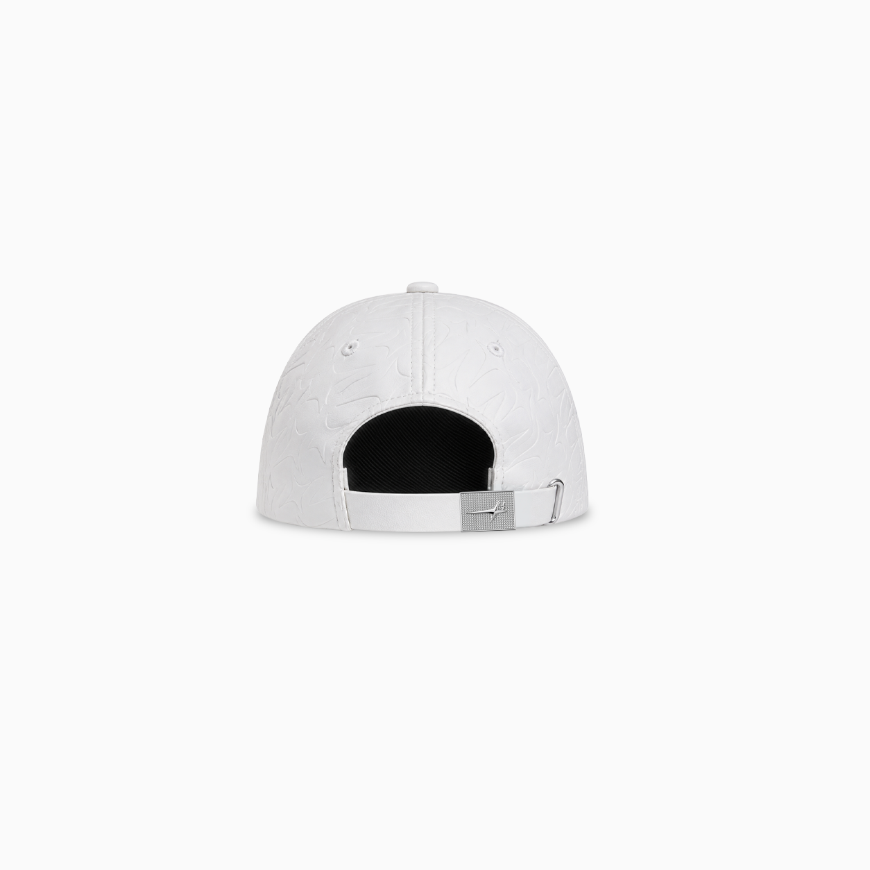 Leather Monogram Cap - White & Moissanite