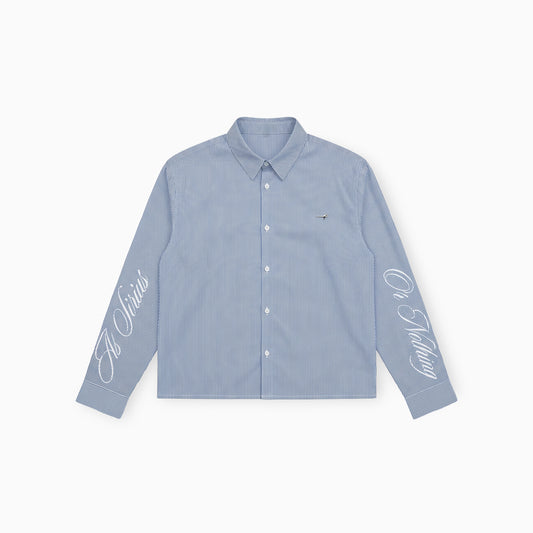 Striped Long-Sleeve Shirt - Blue & White