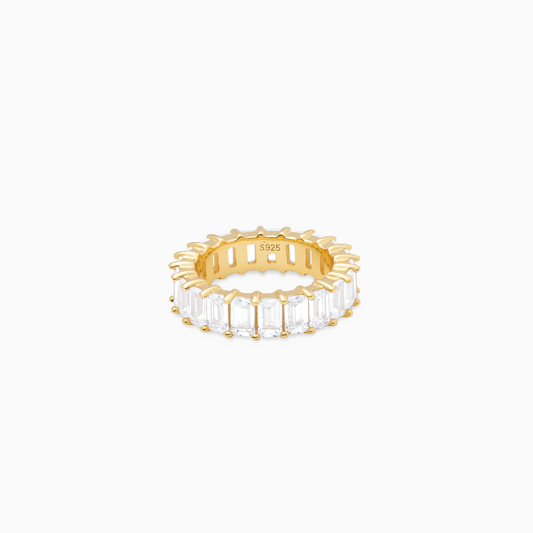 Baguette eternity ring dorée - Blanc