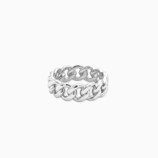 Cuban link ring 8mm silver