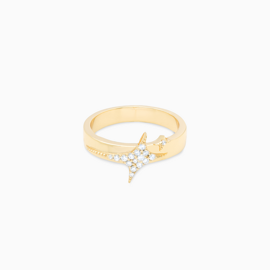 Iced signature ring gold