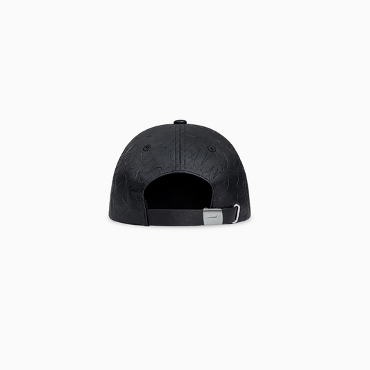 Leather Monogram Cap - Noir