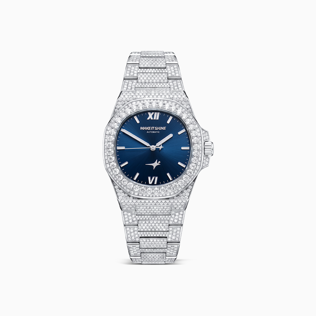 Iced ASON1 - Blue Dial & 316L Stainless Steel Bracelet - VVS Moissanite