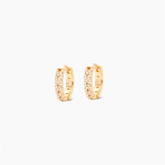 Iced Cuban Link Earrings Gold