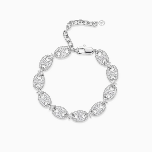 Iced Coffee Beans Bracelet - Silver