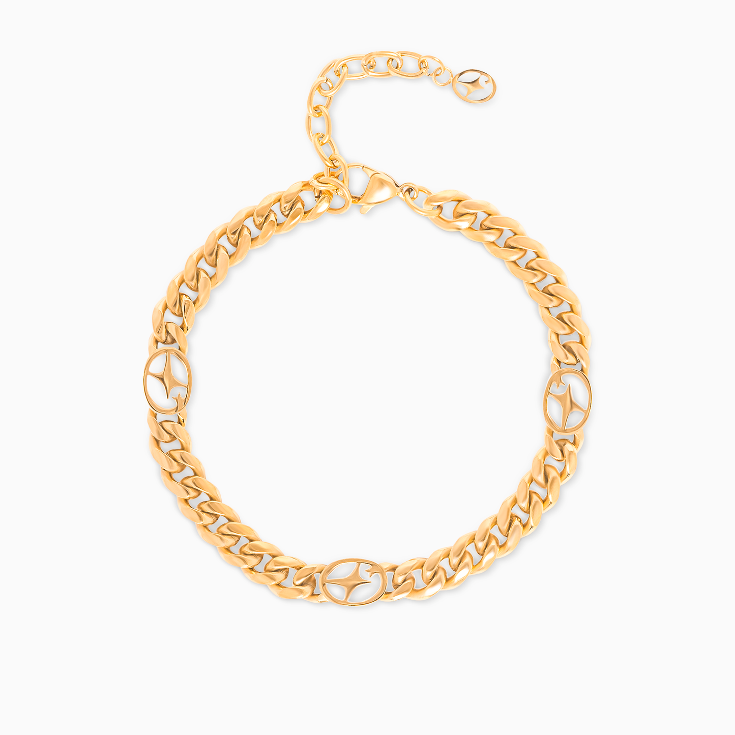 Cuban link bracelet 6 mm Signature Gold