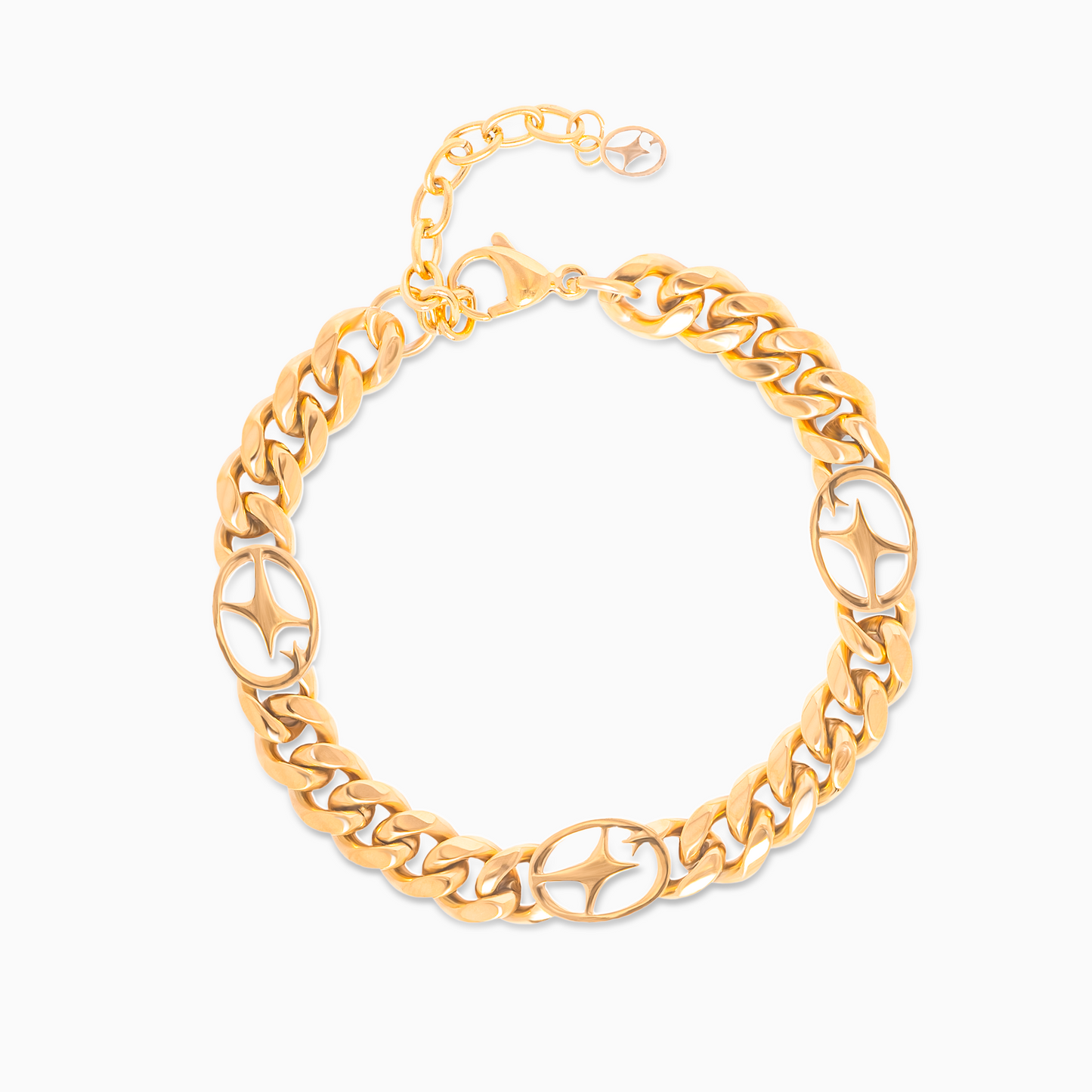 Cuban link bracelet 8 mm Signature Gold