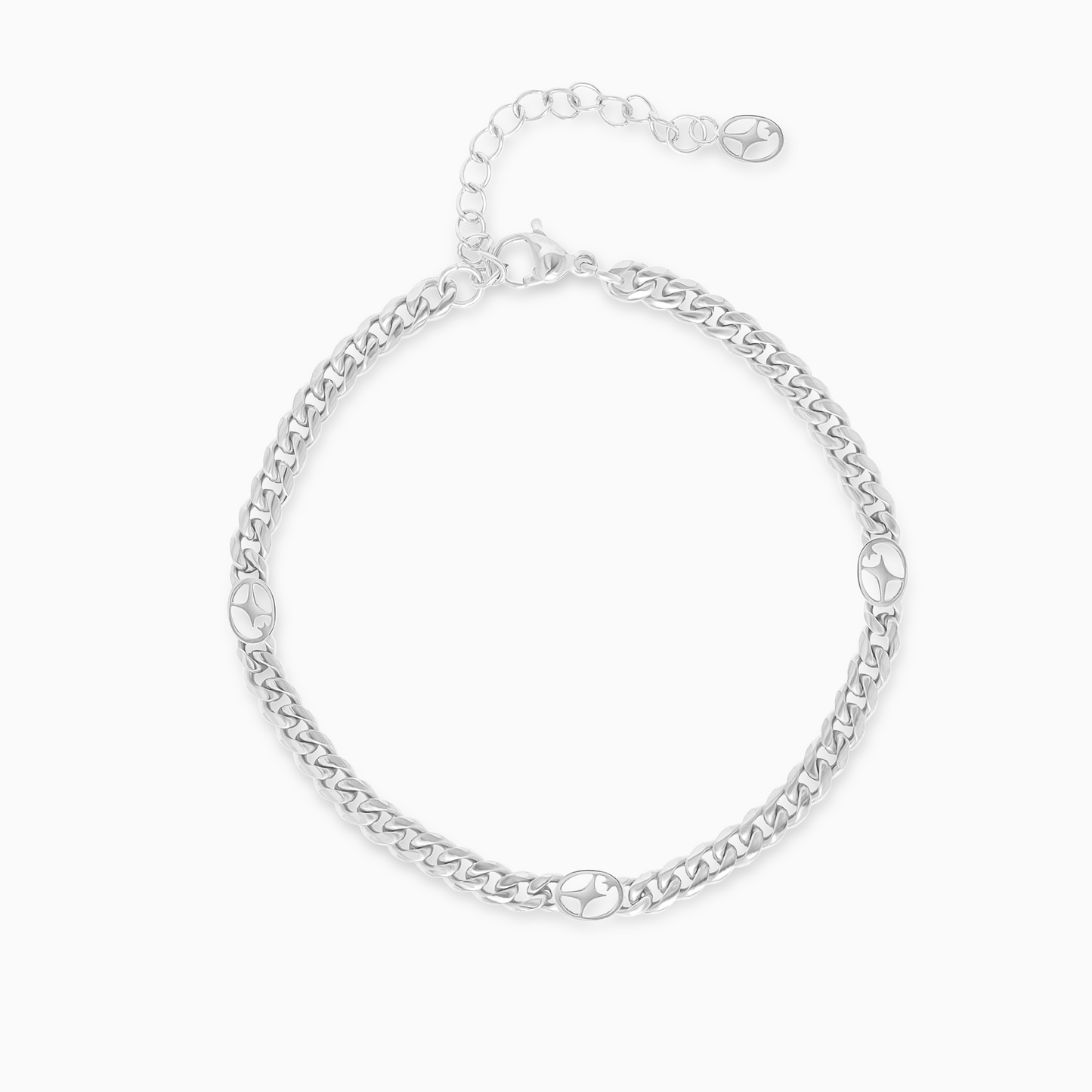 Cuban link bracelet 4 mm Signature Silver