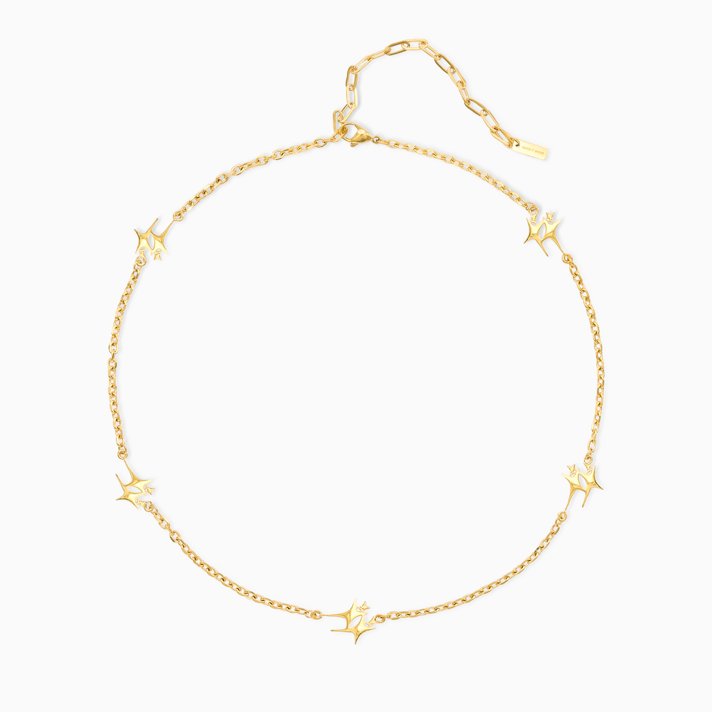 Gold double star chain