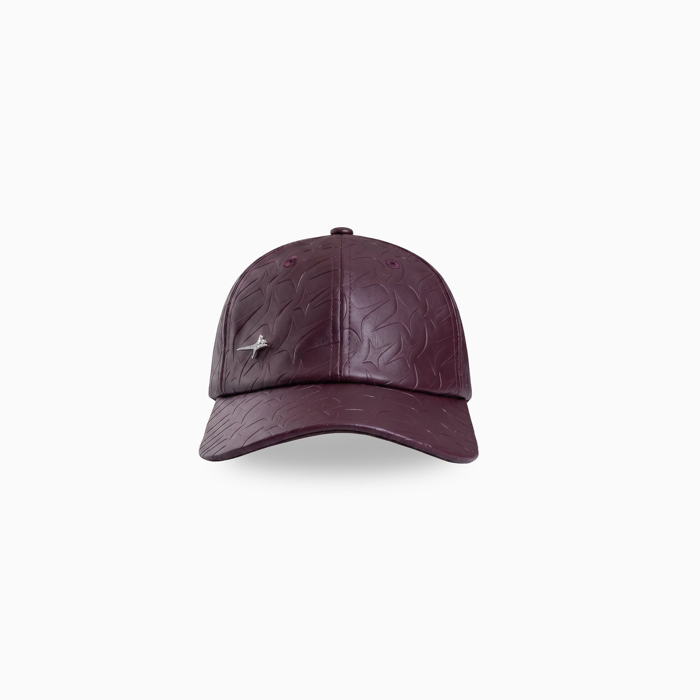 Leather Monogram Cap - Bordeaux