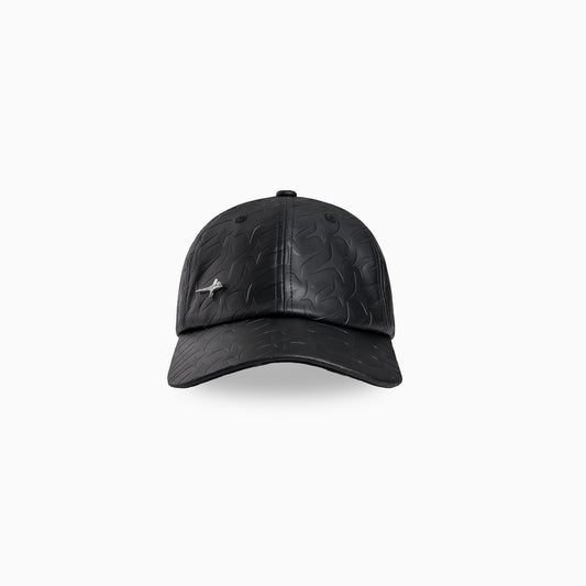 Leather Monogram Cap - Noir & Moissanite