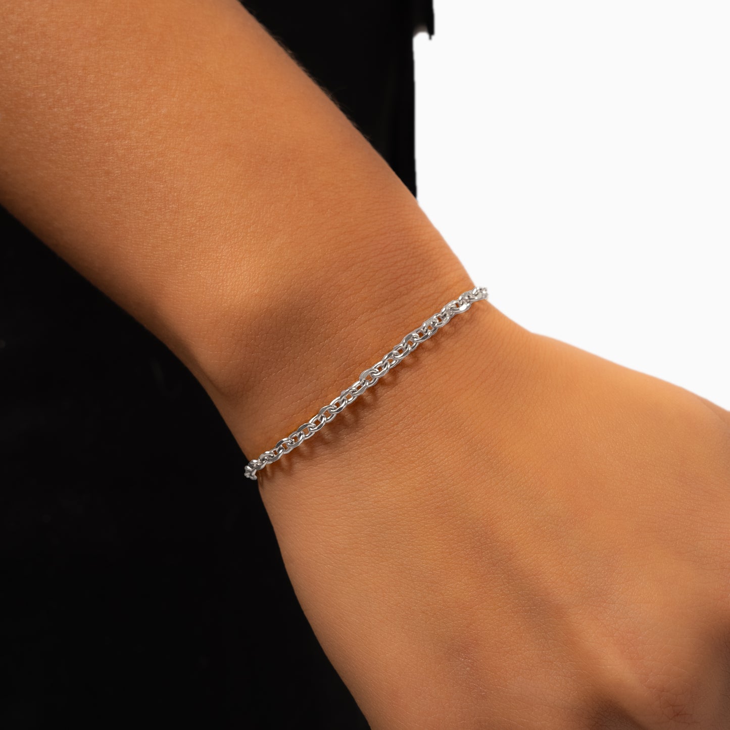 Cable bracelet 3 mm silver