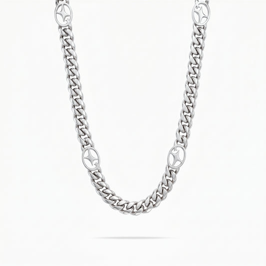 Cuban link chain 8 mm Signature Silver