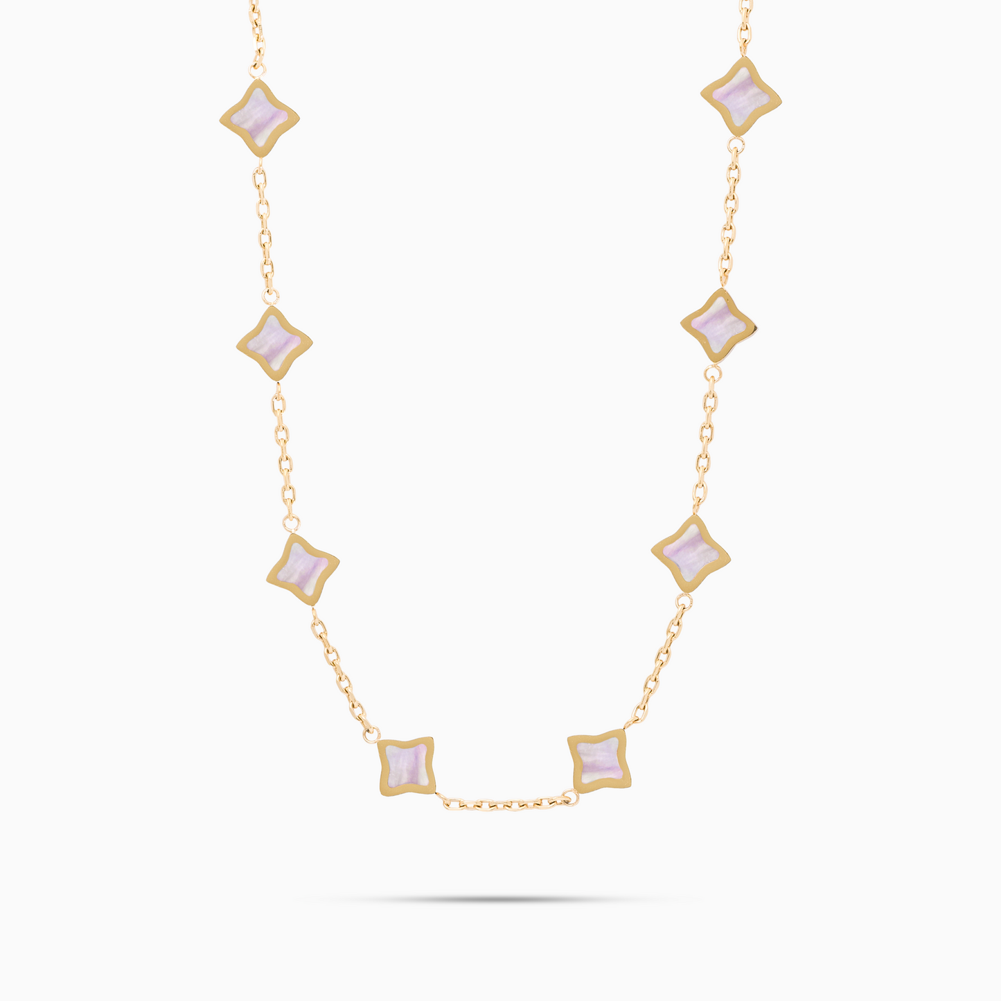Gold Flower Cable Chain - Rose Pattern