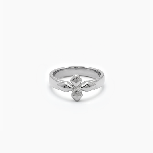 Crossed star ring - Silver