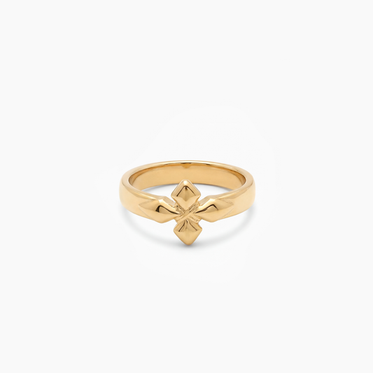 Crossed star ring - Gold