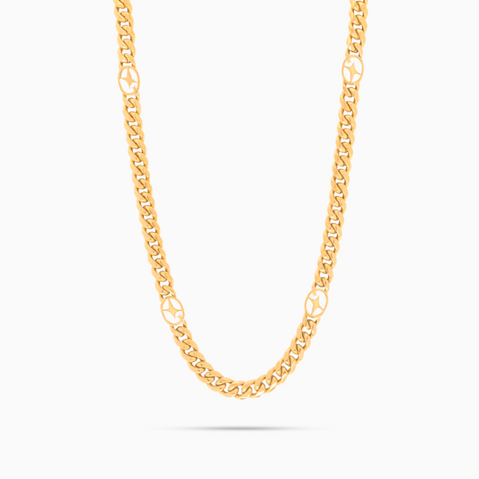 Chaîne Cuban link 6 mm Signature Dorée