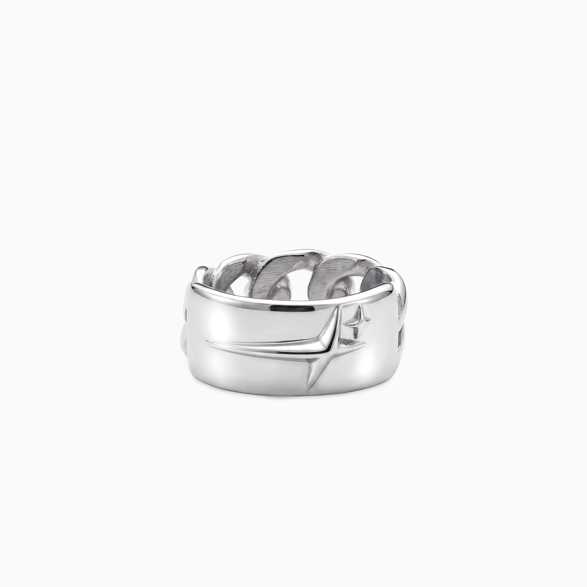 Icon Cuban link Plate ring - Silver