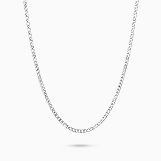 Cuban link chain 2 mm silver