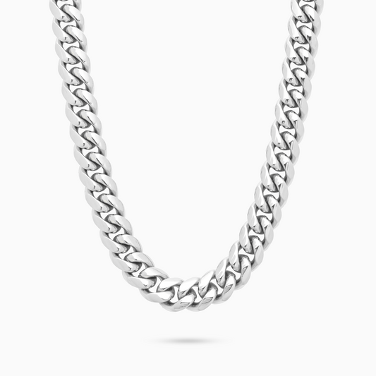 Cuban link chain 12 mm silver