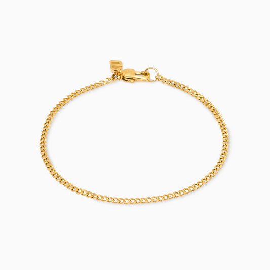 Bracelet Cuban link 2 mm doré