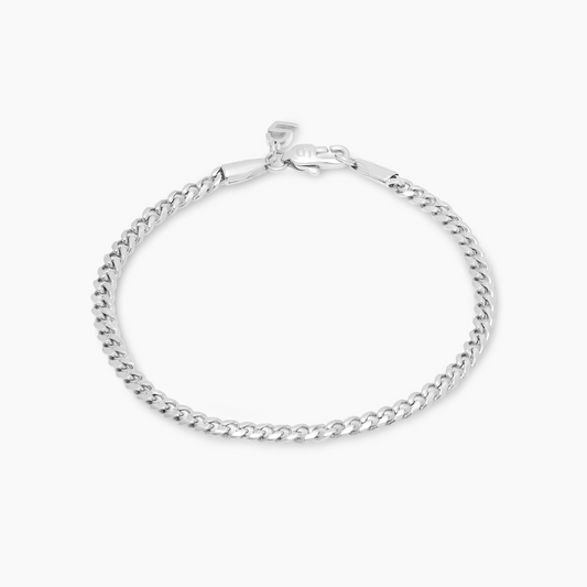 Cuban link bracelet 3 mm silver