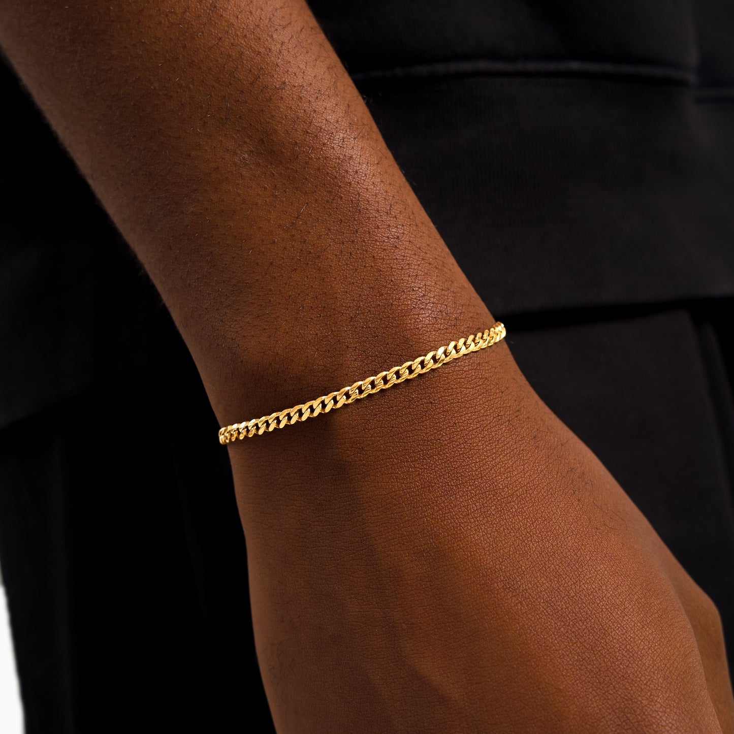 Cuban link bracelet 3 mm gold