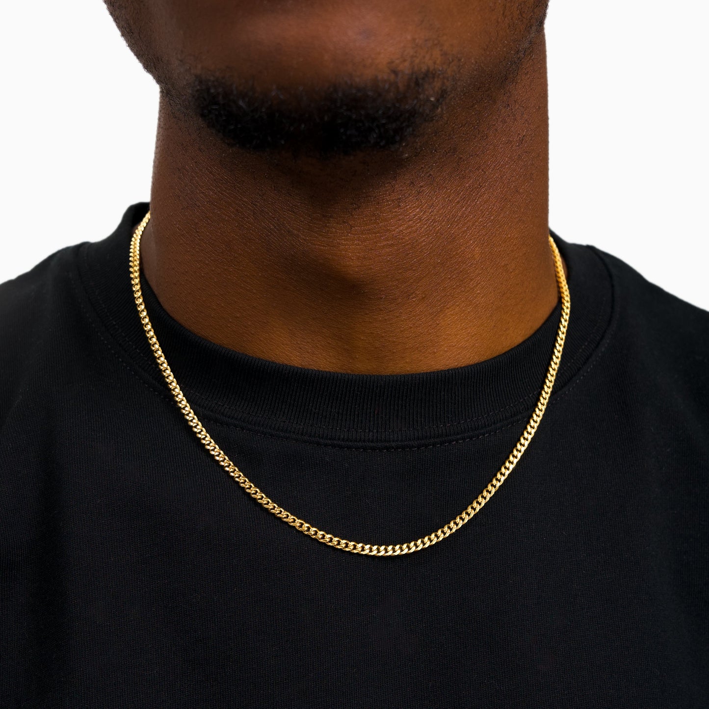 Chaîne Cuban link 3 mm dorée