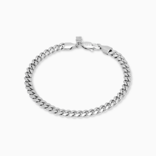 Cuban link bracelet 5 mm silver