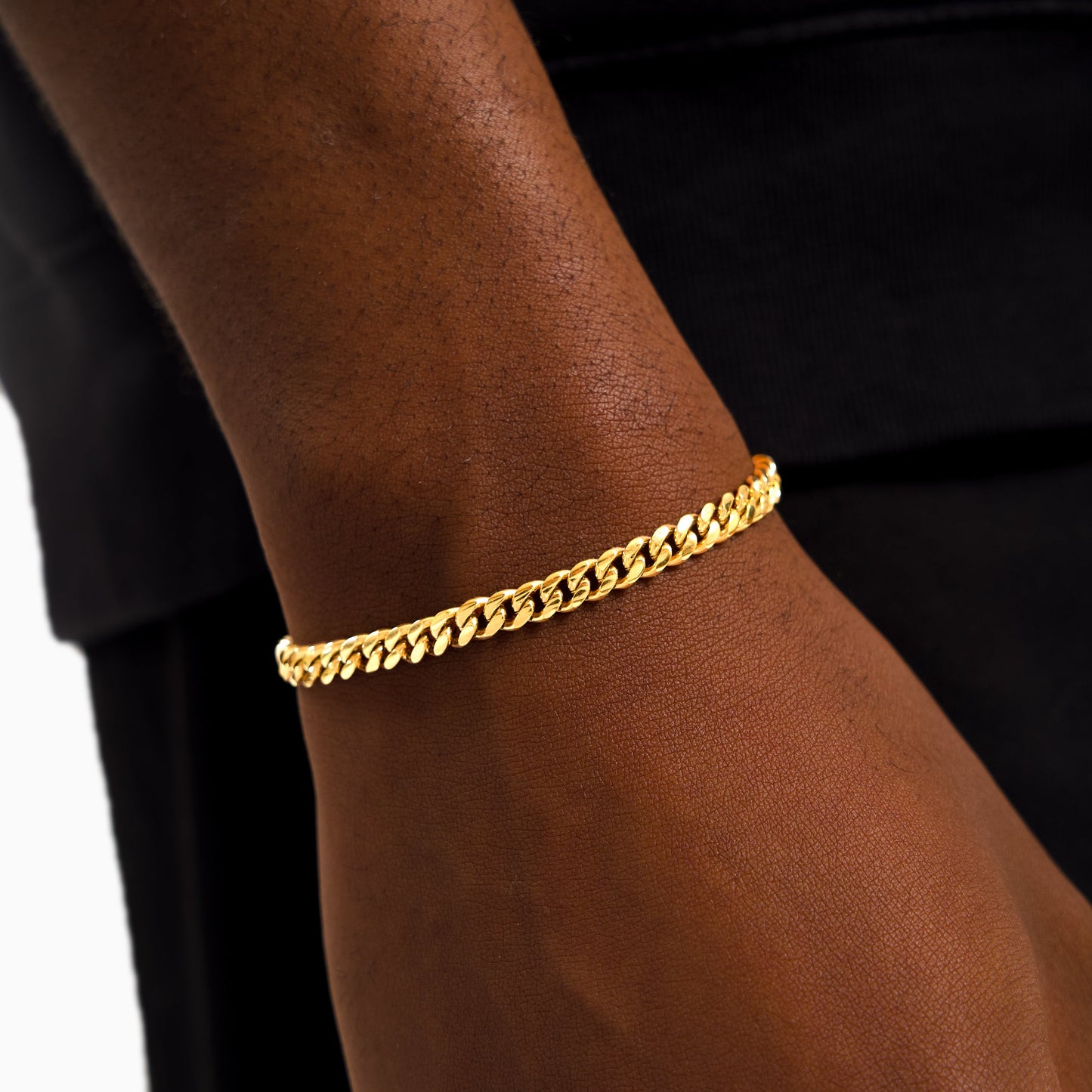 Cuban link bracelet 5 mm gold