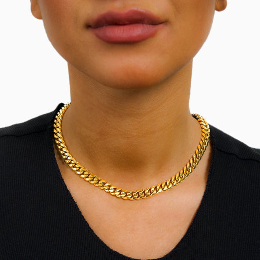 Cuban link chain 8 mm gold