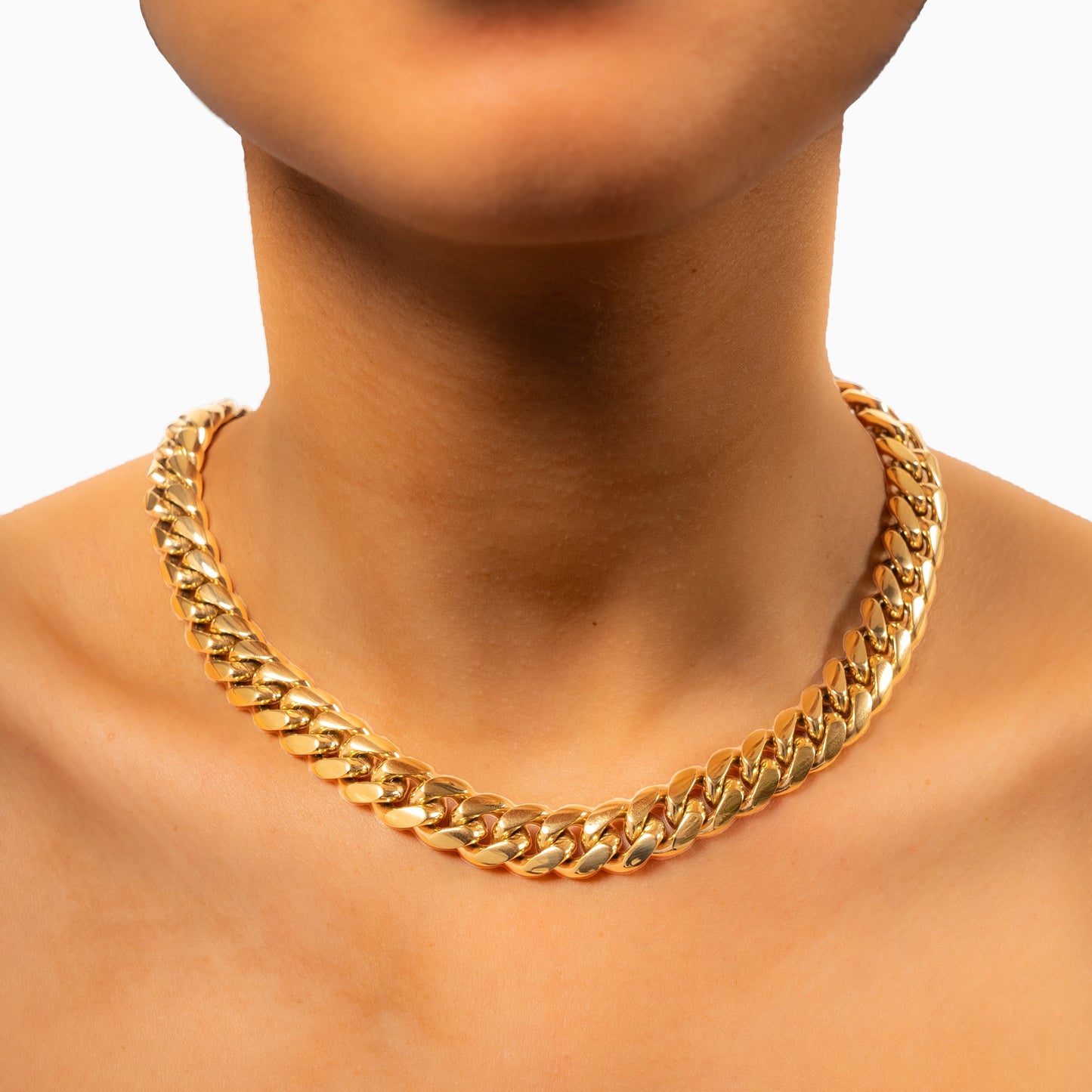 Chaîne Cuban link 12 mm dorée