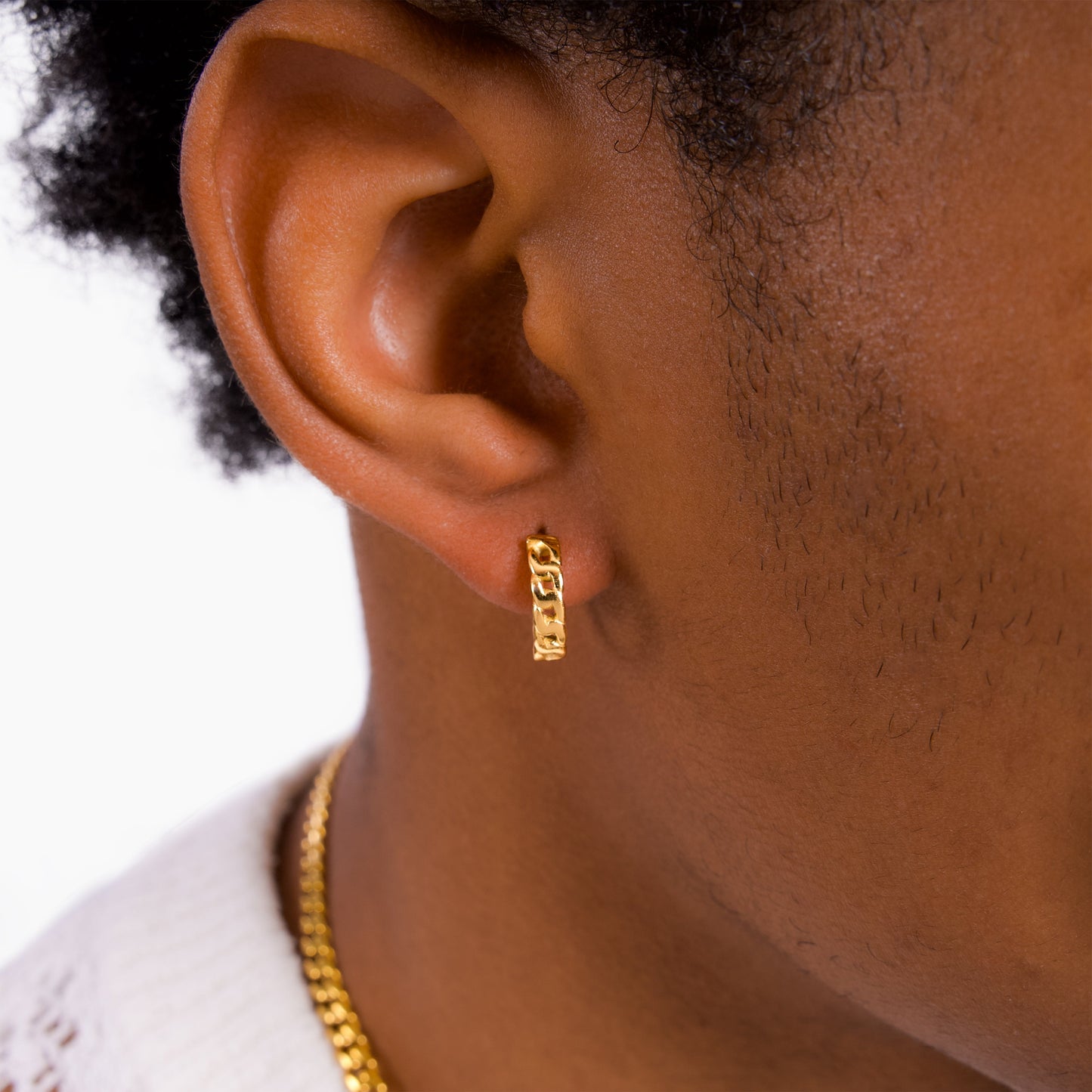 Cuban link golden earrings