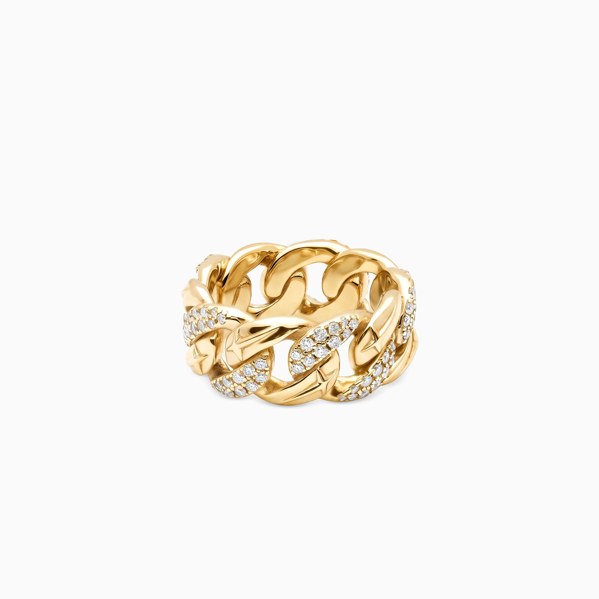 Iced Icon Cuban link ring - 925 Sterling Silver / 18K Gold Plating & VVS Moissanite