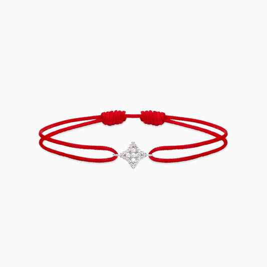 Flower cord bracelet - Red