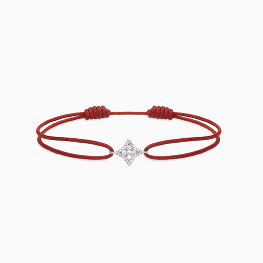 Bracelet cordon Flower - Marron