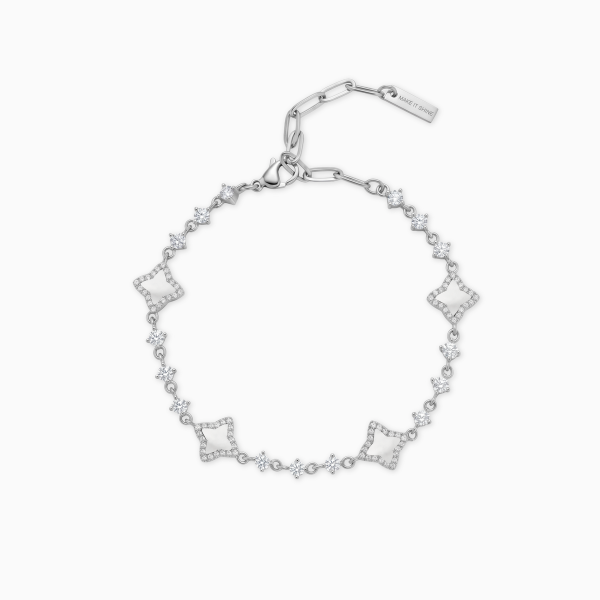 Bracelet Flower Tennis - Argent 925 / Moissanite VVS & Nacre