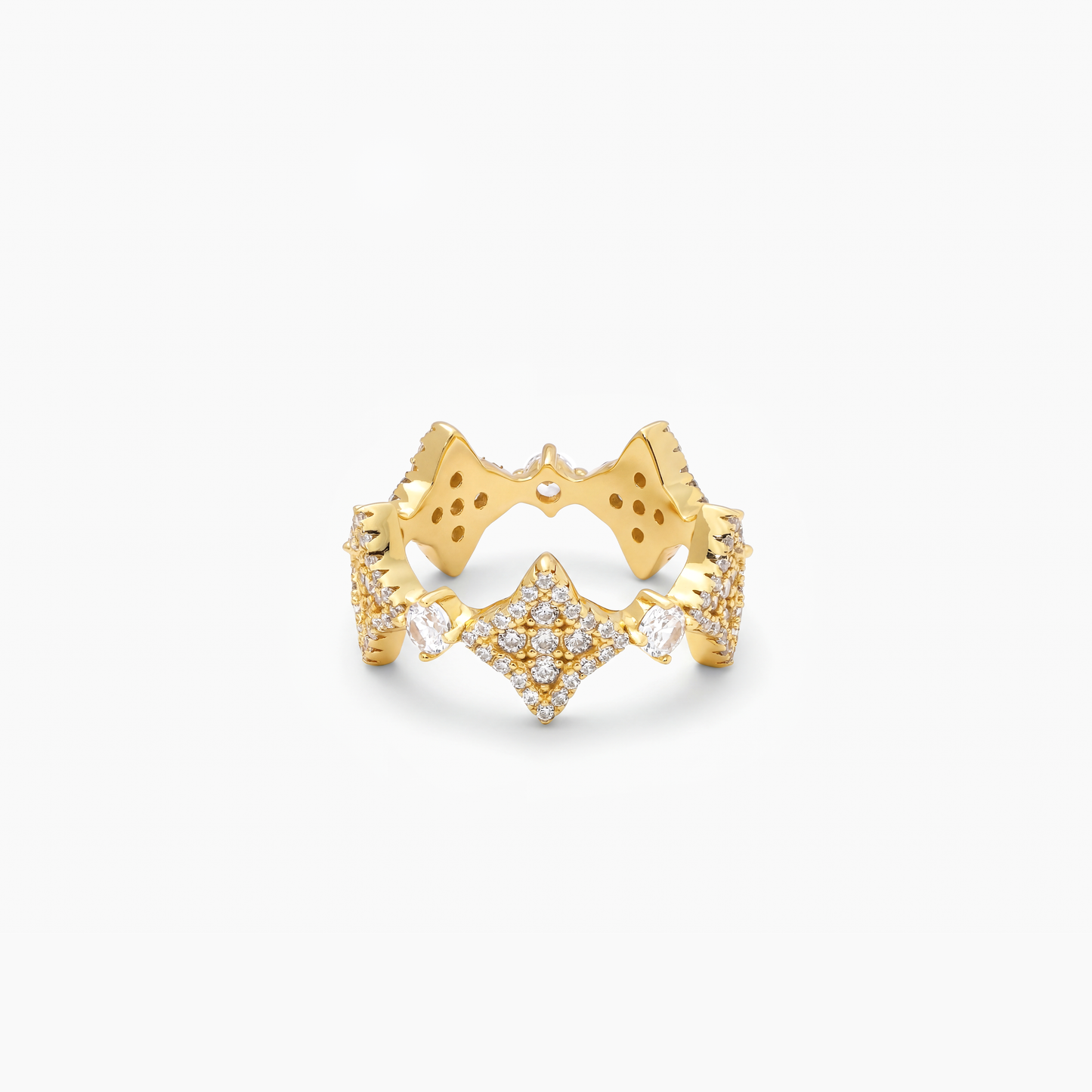 Flower tennis ring gold